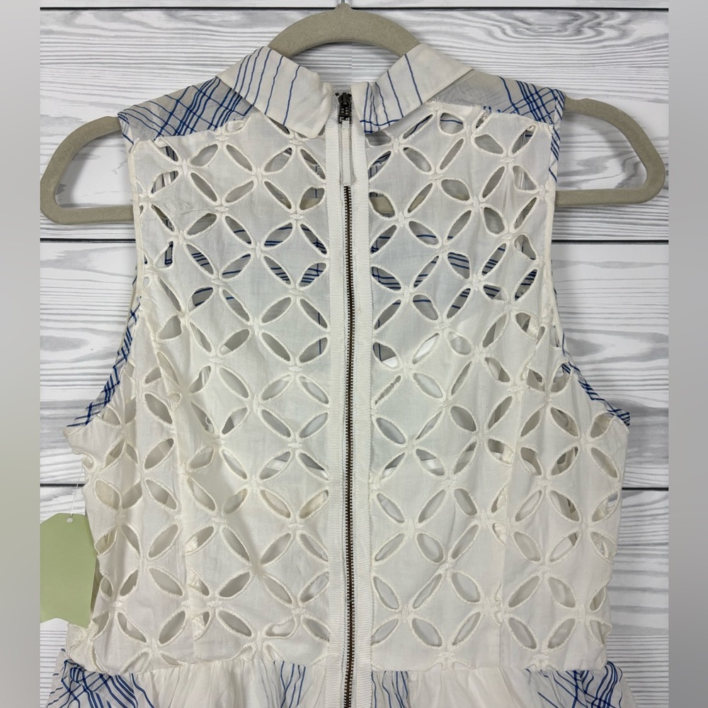 Moulinette Soeurs Anthropologie Seapane Dress Size 8 NWT Plaid Organza - Picture 12 of 13